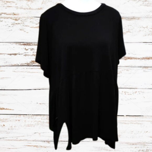In every story by Penningtons black peasant baby doll top 1X - Picture 1 of 10